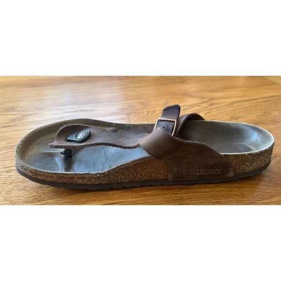 Birkenstock Gizeh Leather Unisex Sandal Brown Men 10/10.5 Women 11 - Picture 2 of 11